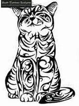 Tribal Tattoo Designs Cat sketch template
