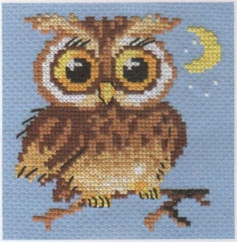 owl cross stitch kit  alisa mariescrossstitchcouk