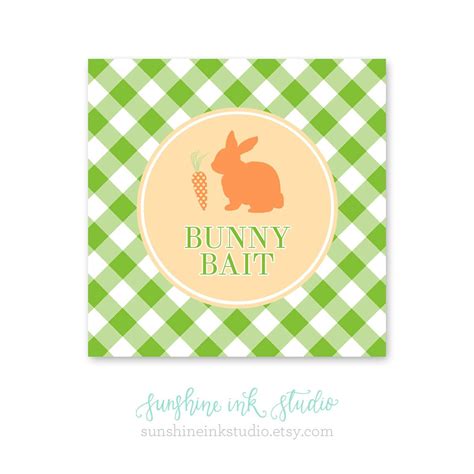 easter bunny bunny bait printable easter party favor tags  instant