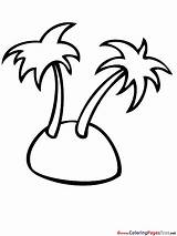 Summer Colouring Palm Trees Island Children Coloring Sheet Title sketch template