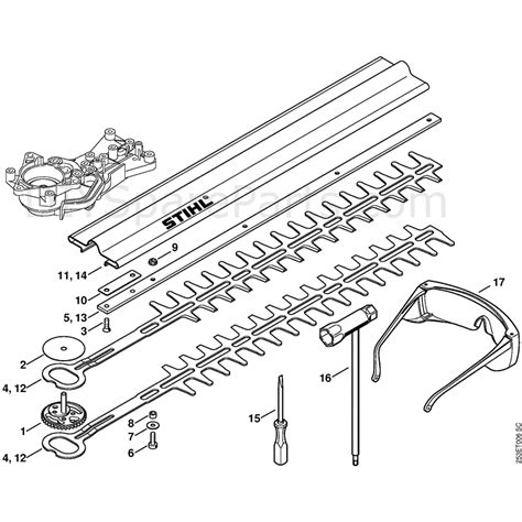 stihl hs   mix petrol hedgetrimmer hsmix parts diagram cutter bar