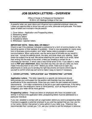 fillable  job search letters overview fax email print pdffiller