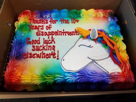 coworker  leaving   cake    lie goodbye cake funny birthday cakes