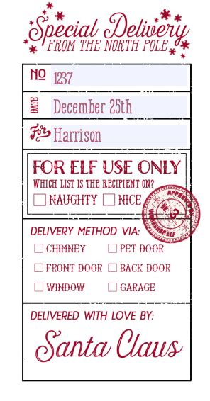 special delivery santa labels   editable  templates