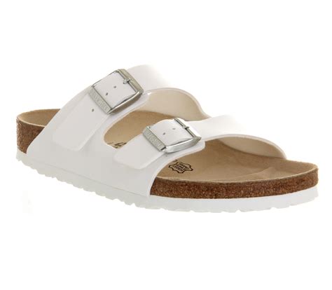 birkenstock arizona two strap sandals in white for men lyst