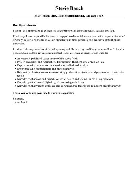 postdoctoral scholar cover letter velvet jobs