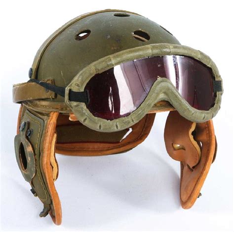 wwii  army rawlings tanker helmet goggle