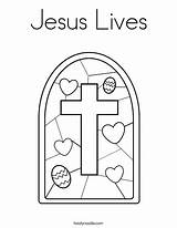 Coloring Jesus Risen He Has God Holy Easter Lives Pages Great Twistynoodle Cross Kids Colouring Stained Glass Sheet Color Print sketch template