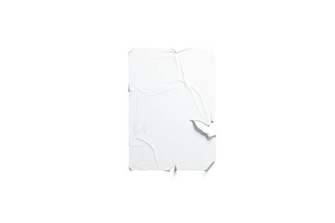 blank white wheatpaste adhesive torn poster mockup isolated stock photo  image