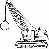Coloring Ball Wrecking Construction Pages Crane Tractor Vehicles Equipment Heavy Work Drawing Printable Print Kids Vehicle Color Preschool Sheets Getcolorings sketch template