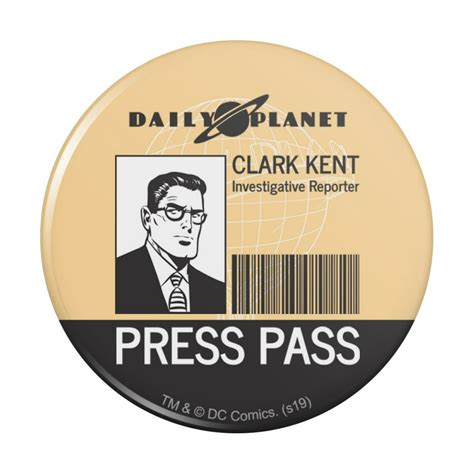superman clark kent press pass pinback button pin walmartcom