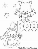 Halloween Colouring Cats Book Pages sketch template