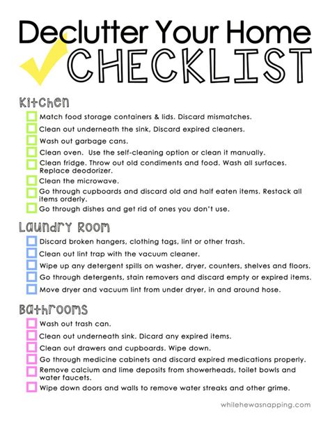 simplify  life   spring cleaning declutter checklist