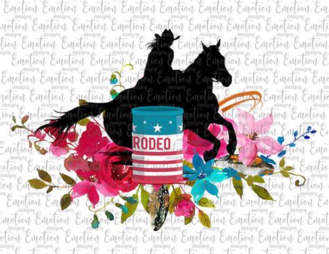 barrel racing rodeo png clipart instant  sublimation etsy