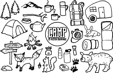 awesome bear camp drawing coloring page camping drawing drawings