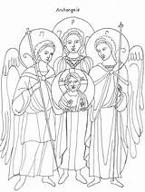 Coloring Archangel Raphael sketch template