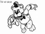 Nights Five Freddys Freddy Pages Colouring Print Fnaf Color Search sketch template