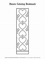 Coloring Planerium Bookmark Hearts Decorative sketch template