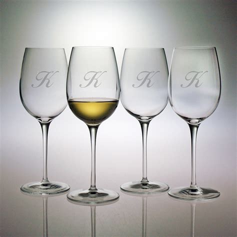 Personalized Chardonnay Wine Glasses Set Of 4 Gump S