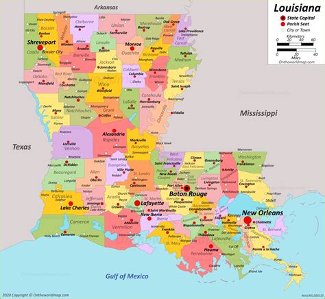 louisiana state map usa maps  louisiana la