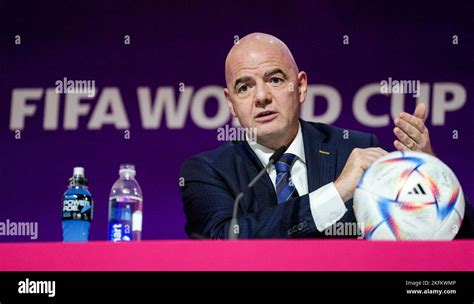 Fifa President Gianni Infantino During A Press Conference At The Main