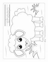 Tracing Farm Animals Pages Coloring Goat Cow Itsybitsyfun sketch template