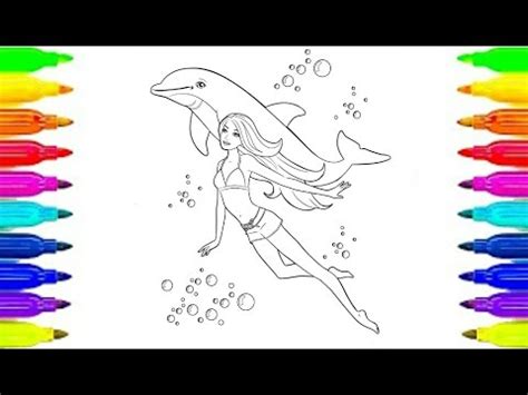 coloring pages barbie  dolphin coloring  kids learn colors youtube