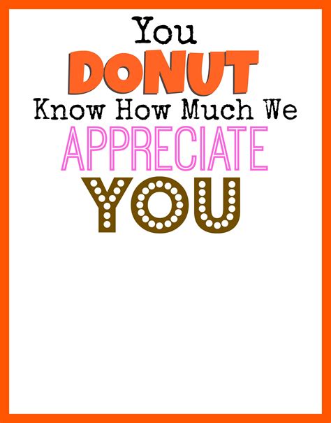 dunkin donuts   printable teacher appreciation printables