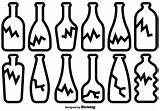 Bottle Broken Icons Vector Set Vecteezy Drawn Hand Edit sketch template