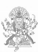 Narasimha Lakshmi sketch template