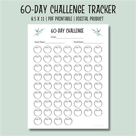 day challenge tracker printable  habit tracker etsy hong kong
