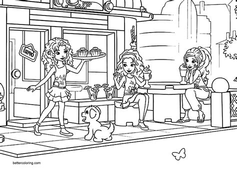 lego friends coloring pages coffee time  printable coloring pages