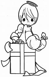 Precious Moments Angel Coloring Pages Gift Coloringbook4kids Printable Color Christmas sketch template