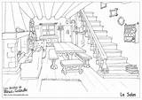 Room Coloring Living Buildings Architecture Pages Les Drawing Coloriages Kb sketch template