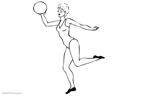 rhythmic ball gymnastics coloring pages  printable coloring pages
