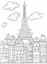 Colouring Eiffel Doodles Effel Boyama Sayfalar Yazdırılabilir Renkli sketch template