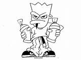 Gangster Graffiti Drawing Drawings Character Cartoons Characters Getdrawings Spray sketch template