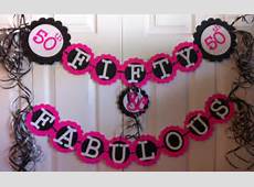 50th Birthday Decorations Party Banner Fifty & by FromBeths