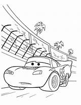 Coloring Pages Disney Mcqueen Cars Lightning Track Race Da Tree Printable A4 Colorare Drawing Backside Coconut Color Print Mustang Train sketch template
