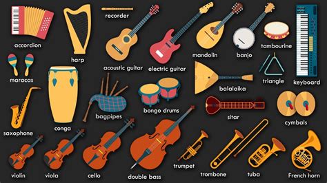 list  musical instruments learn musical instruments names