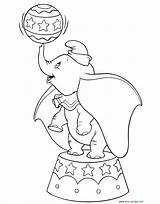 Dumbo Coloring Pages Disney Circus Disneyclips Act sketch template