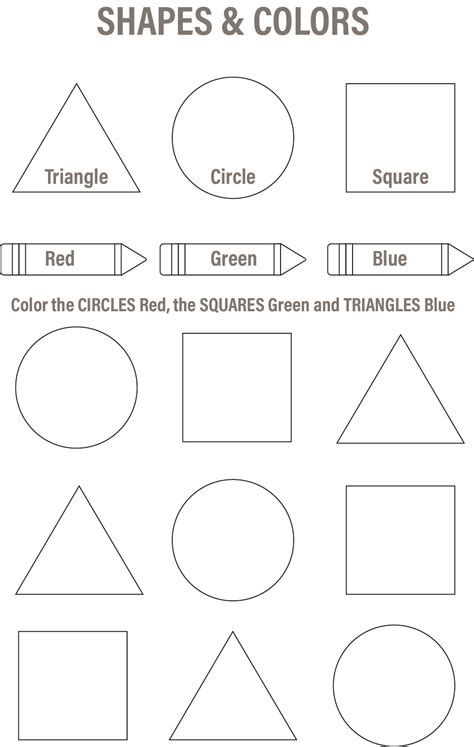 printable matching shapes worksheets