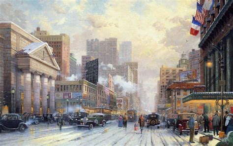 new york snow on seventh avenue 1932 full hd wallpaper and background image 2560x1600 id