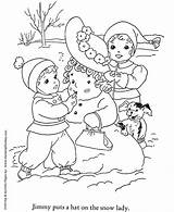 Coloring Winter Pages Kids Christmas Sheets Snowman Season Printable Print Colouring Drawing Seasons Color Preschool Build Snow 57db Book Activity sketch template