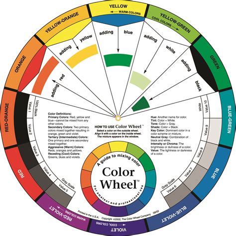 color wheel chart printable