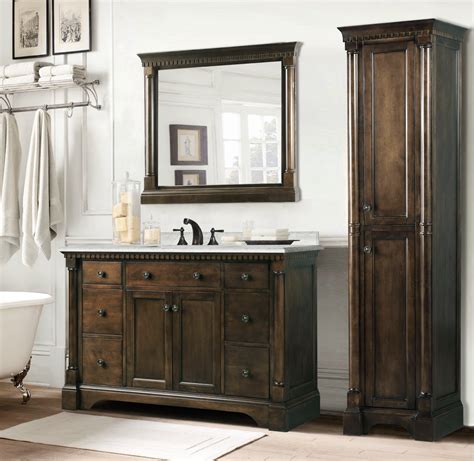 antique single sink bathroom vanity antique coffee finish carrara white marble top