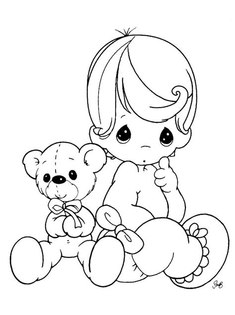 baby teddy bear  precius moments tegninger maleboger og farver