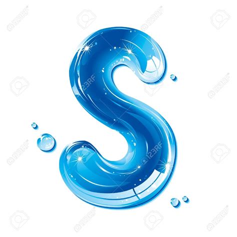 Abc Series Water Liquid Letter Capital S Royalty Free Cliparts