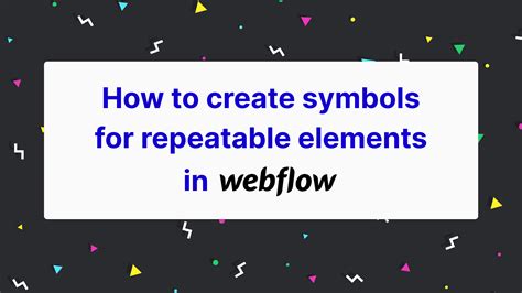create symbols  navigation bar   webflow