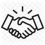 Icon Handshake Cooperation Agreement Line Icons sketch template